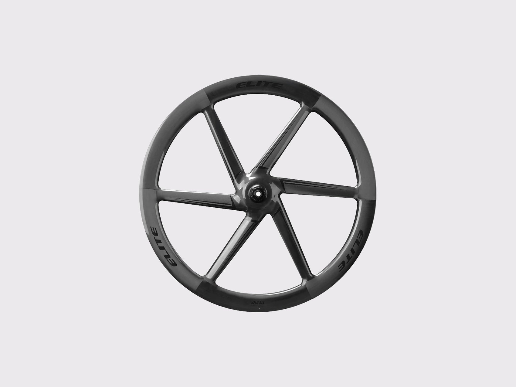 Roue carbone monocoque Elitewheels Velo Six II Disc vue de face profil carbone UD