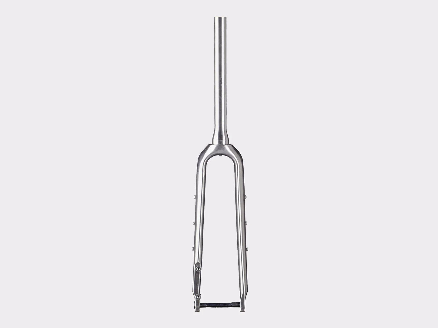 Fourche gravel titane bikepacking CYKL avec œillets. Garde boue et compatible étriers post mount et flat mount (Brut titane) (œillets)