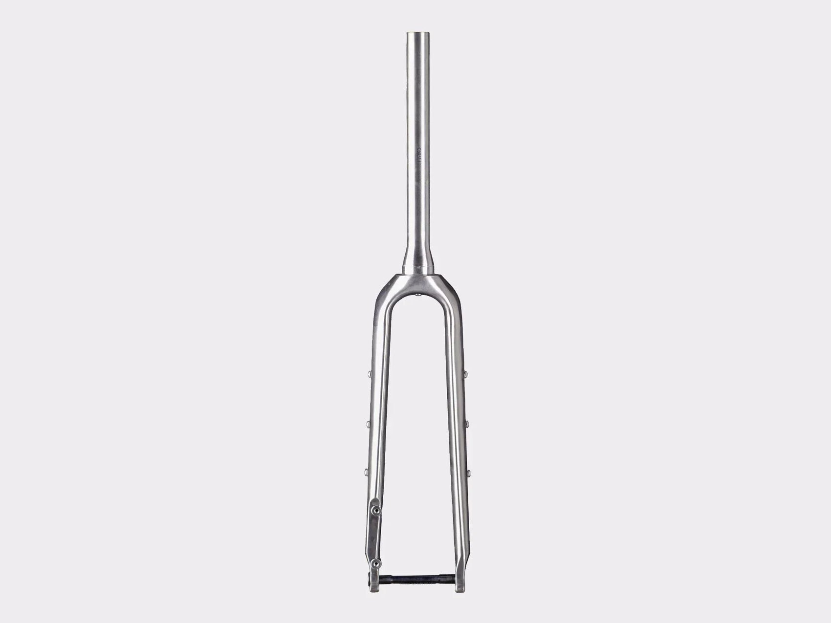 Fourche gravel titane bikepacking CYKL avec œillets. Garde boue et compatible étriers post mount et flat mount (Brut titane) (œillets)