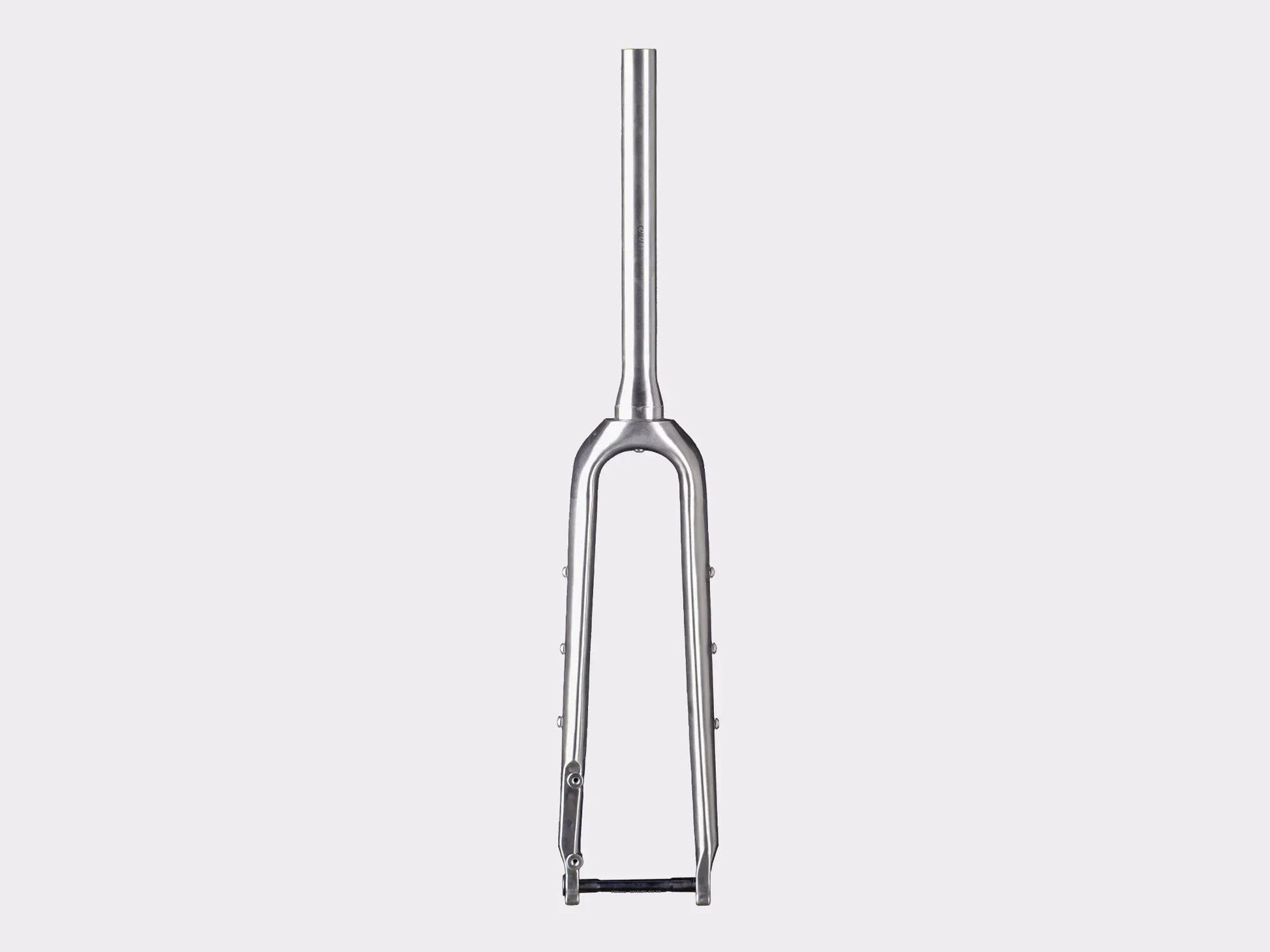 Fourche gravel titane bikepacking CYKL avec œillets. Garde boue et compatible étriers post mount et flat mount (Brut titane) (œillets)