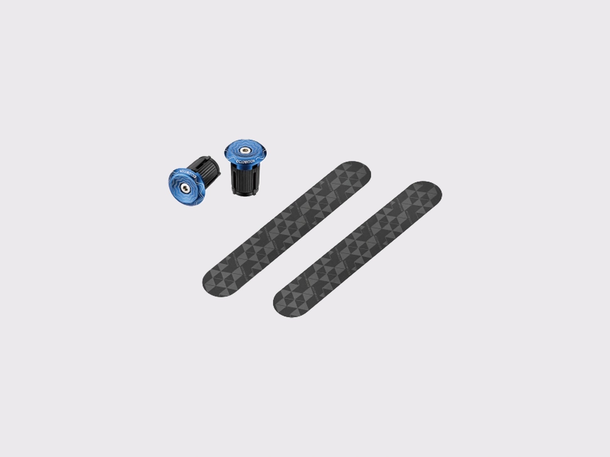 aire d'embouts de guidon à visser et bandes adhésives de finition pour cintre de vélo (Geom Blue)