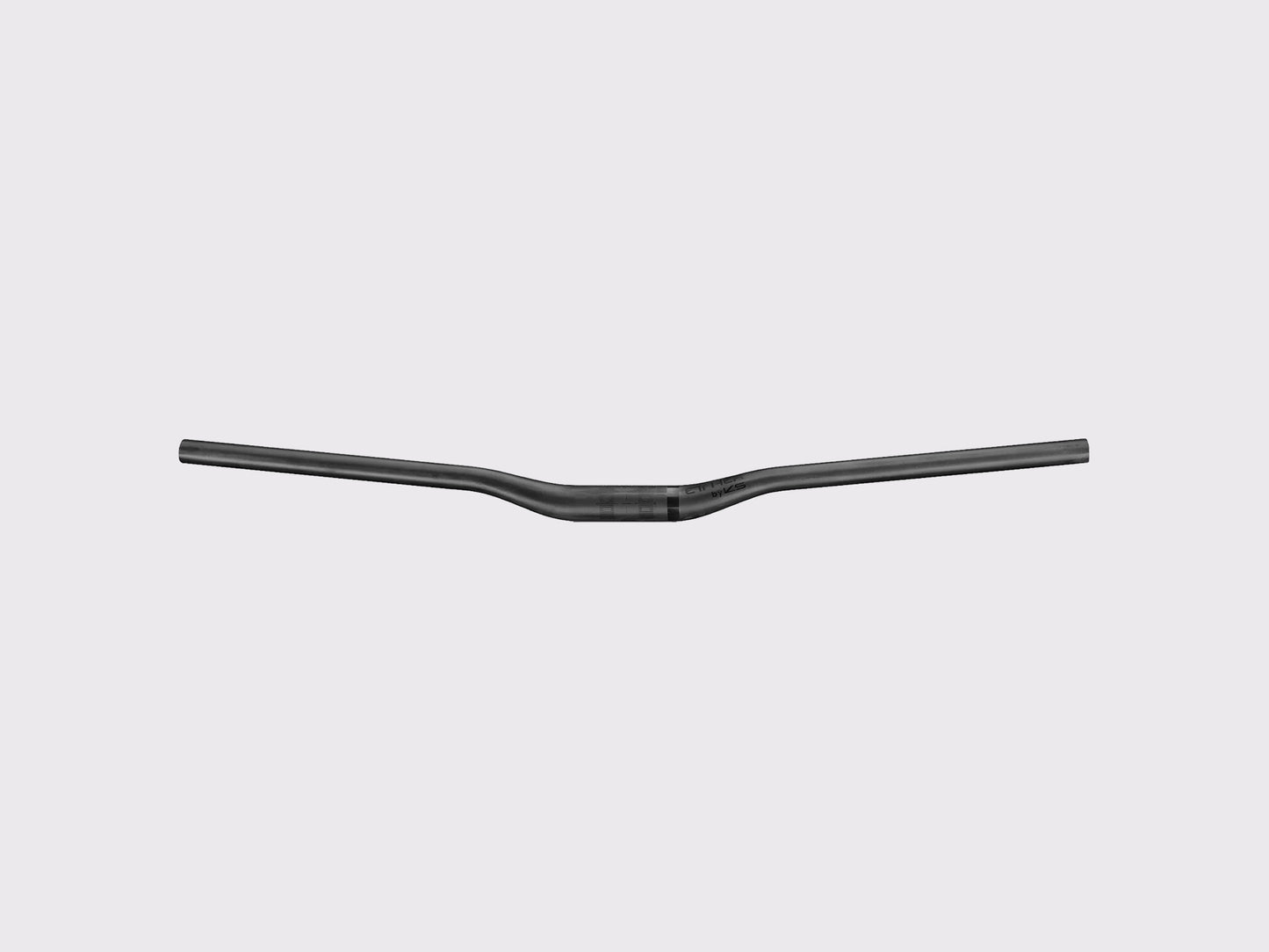 Cintre VTT carbone KS Ether Riser noir mat avec marquages techniques de centrage et de rotation.