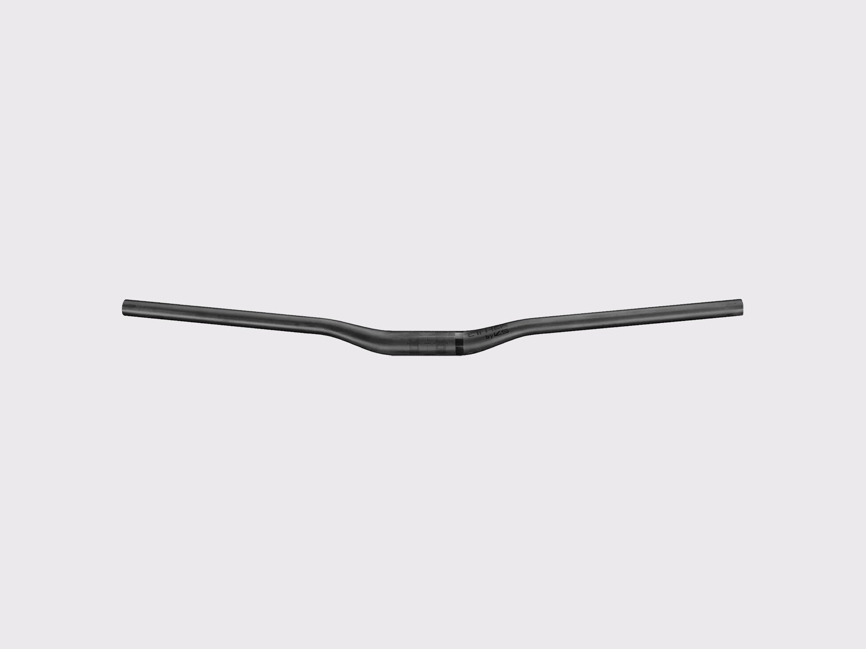 Cintre VTT carbone KS Ether Riser noir mat avec marquages techniques de centrage et de rotation.