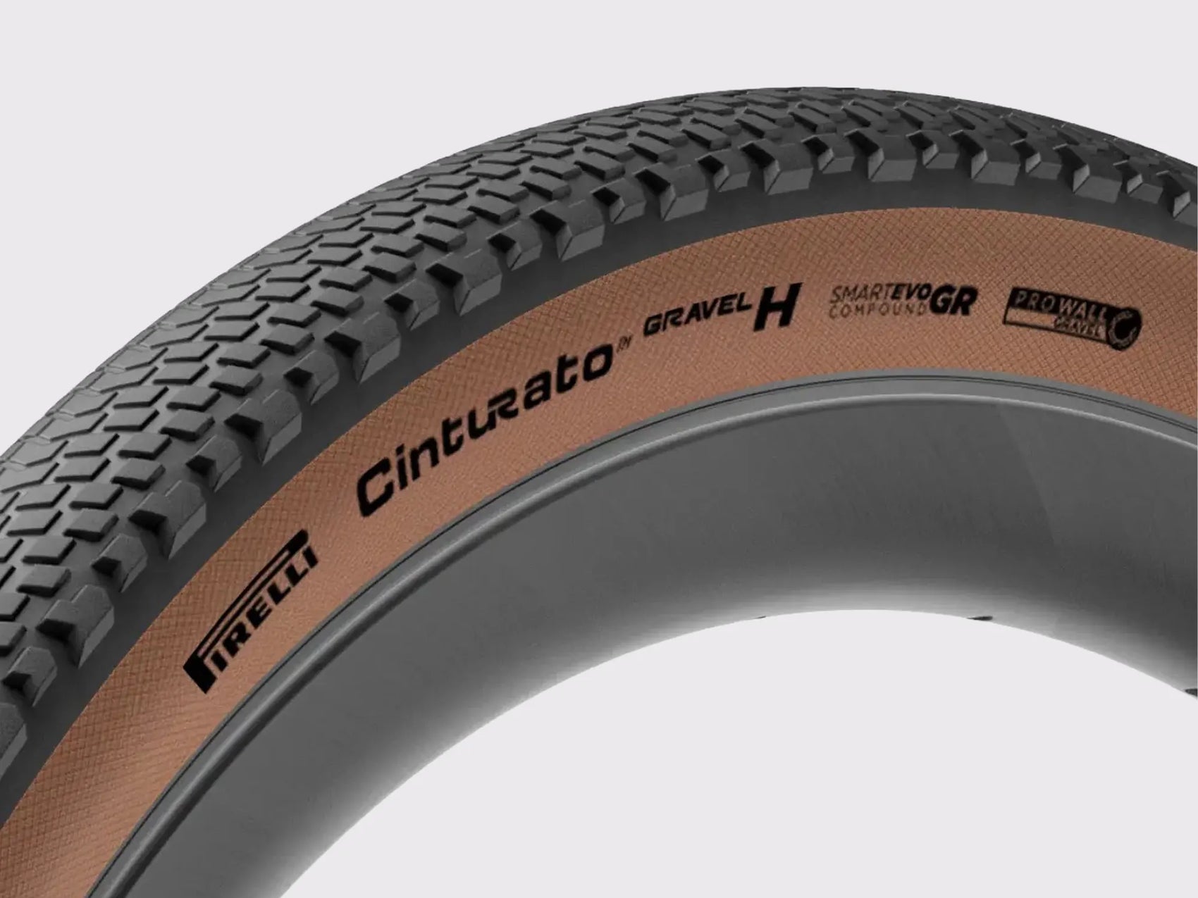 Pneu Pirelli Cinturato Gravel H TLR tubeless gravel flanc marron (Marron)