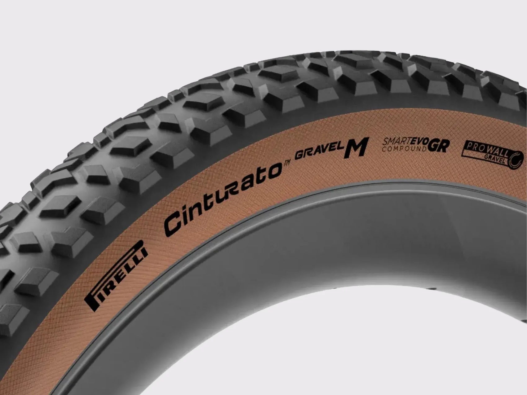 Pneu Pirelli Cinturato Gravel M TLR tubeless gravel flanc marron (Marron)