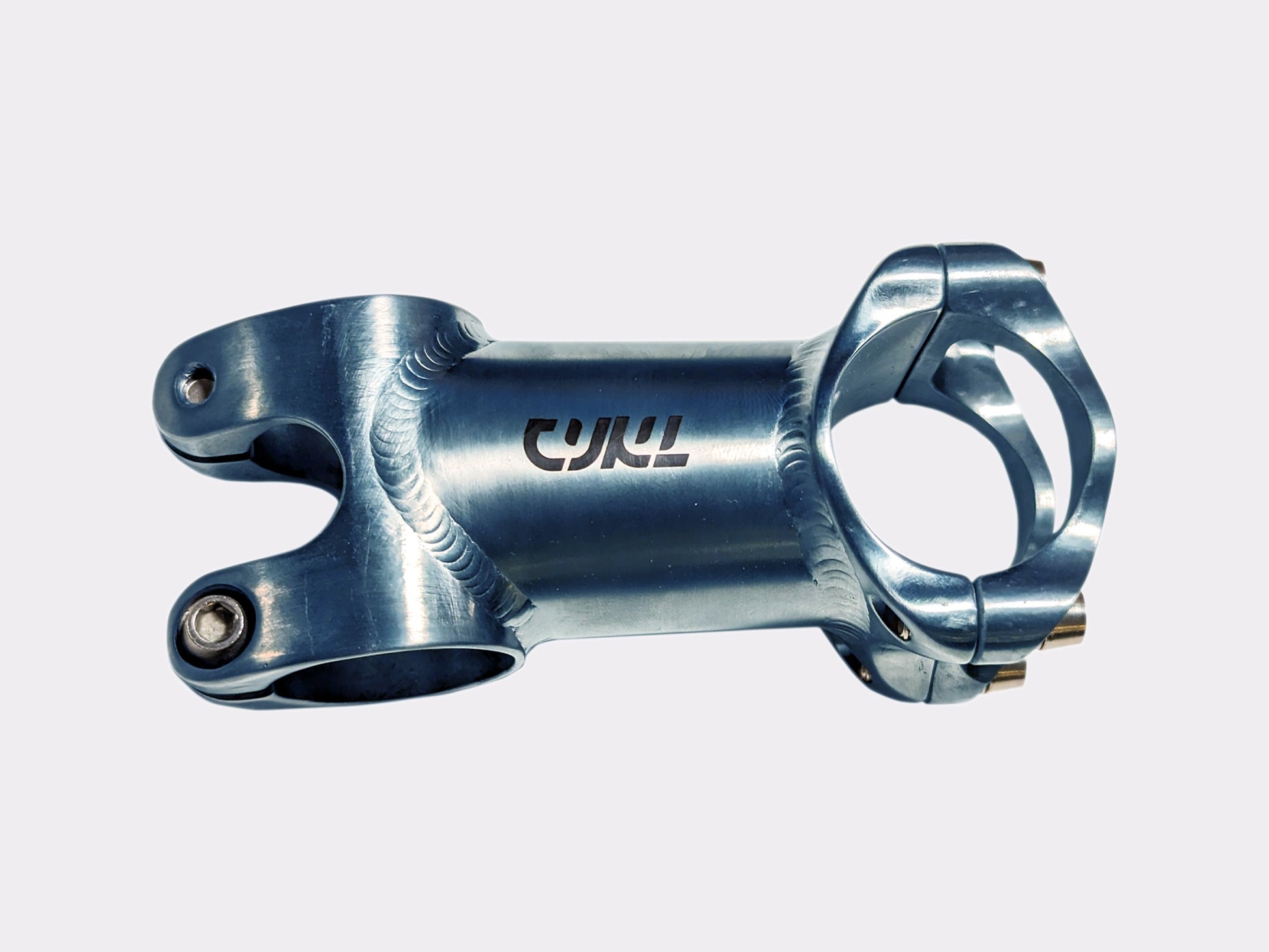 Potence titane CYKL couleur bleu ciel anodisée