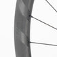 Détail jante carbone Sislent Rapid LC finition noire rayons CX Ray