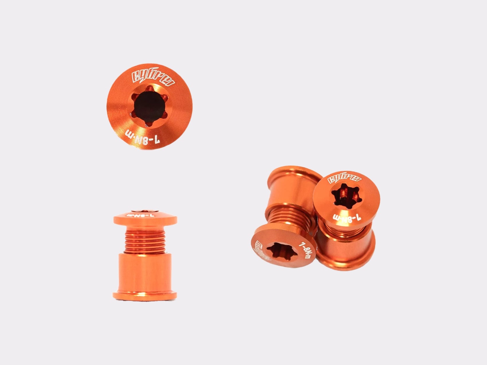 Kit de visserie couleur orange Cybrei pour mono et double plateau chez CYKL