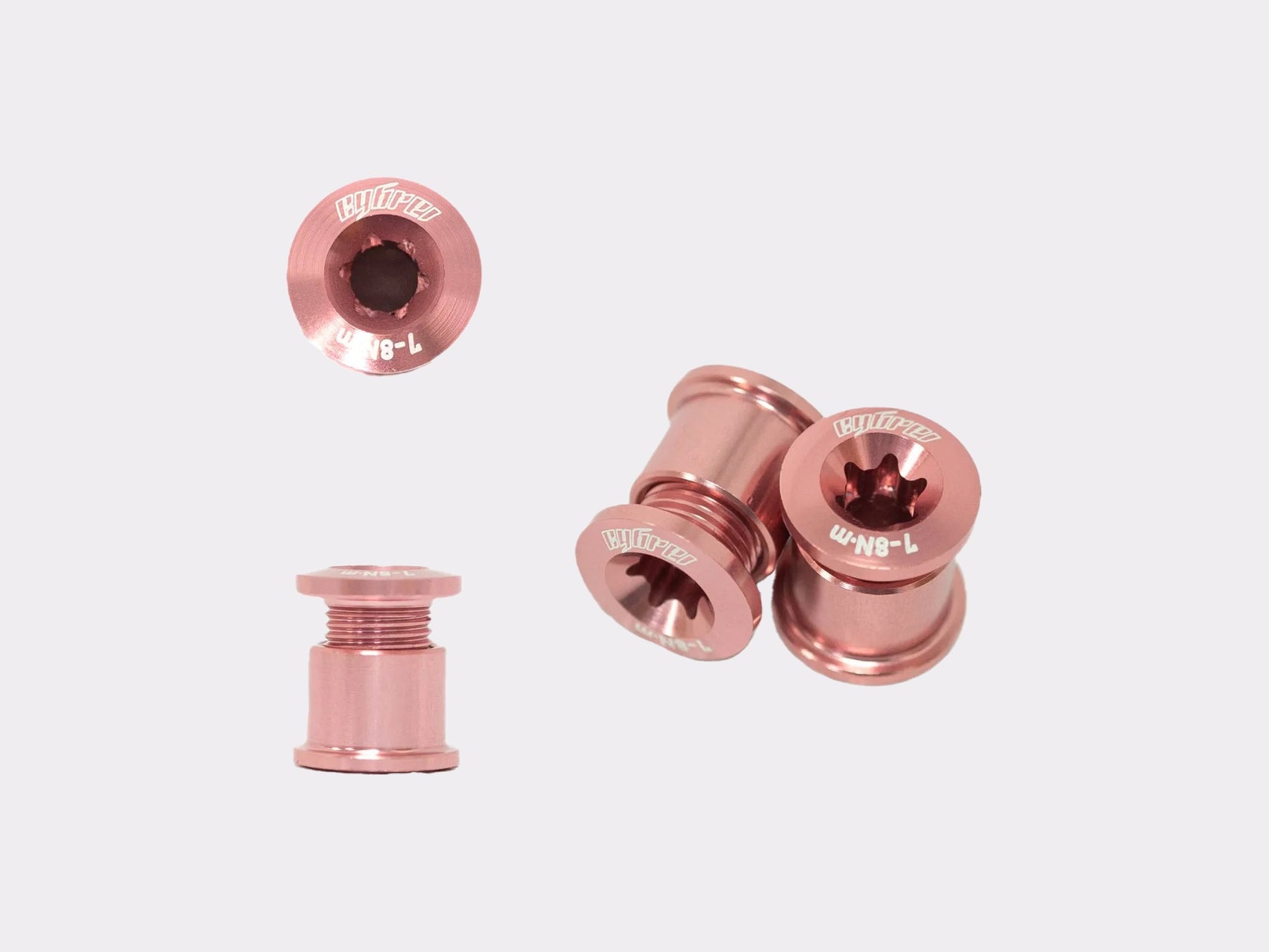Kit de visserie couleur rose Cybrei pour mono et double plateau chez CYKL