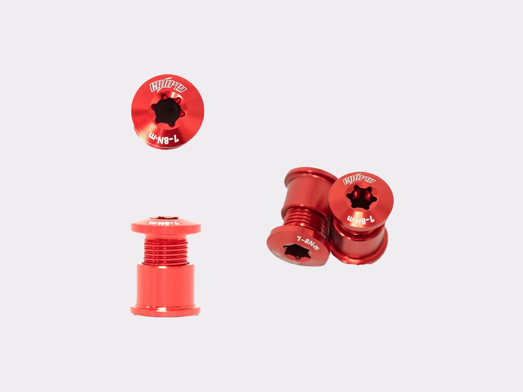 Kit de visserie couleur rouge Cybrei pour mono et double plateau chez CYKL
