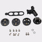 Kit accessoires potence ARISE : support GPS, inserts Garmin Wahoo Bryton, visserie titane et adaptateur caméra.