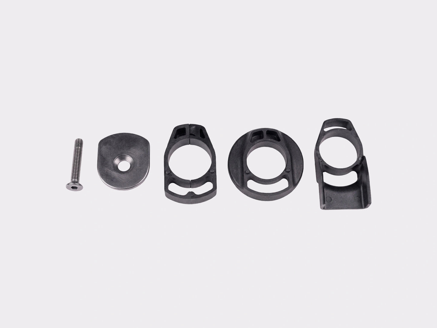 Kit complet de la potence CYKL, comprenant le corps de la potence, la plaque avant, le bouchon, la coupelle de direction et le jeu complet d'entretoises amovibles ("split-spacers").