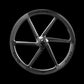 Roue avant Elitewheels Velo Six II Disc en carbone à 6 bâtons, profil 50 mm, vue de face