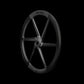 Roue avant Elitewheels Velo Six II Disc à bâtons carbone, vue 3/4, jante 50 mm