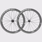 Paire de roues carbone route Zipp 404 S Tubeless Disc avec décalcomanies grises. (Gris)