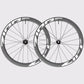 Paire de roues carbone aéro Zipp 404 S Tubeless Disc avec marquage blanc. (Blanc)