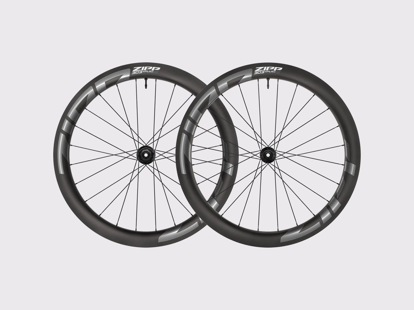 Paire de roues gravel carbone Zipp 303 XPLR S avec logos gris. (Gris)