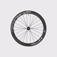 Roue avant gravel carbone Zipp 303 XPLR S profil 54 mm logos gris. (Gris)