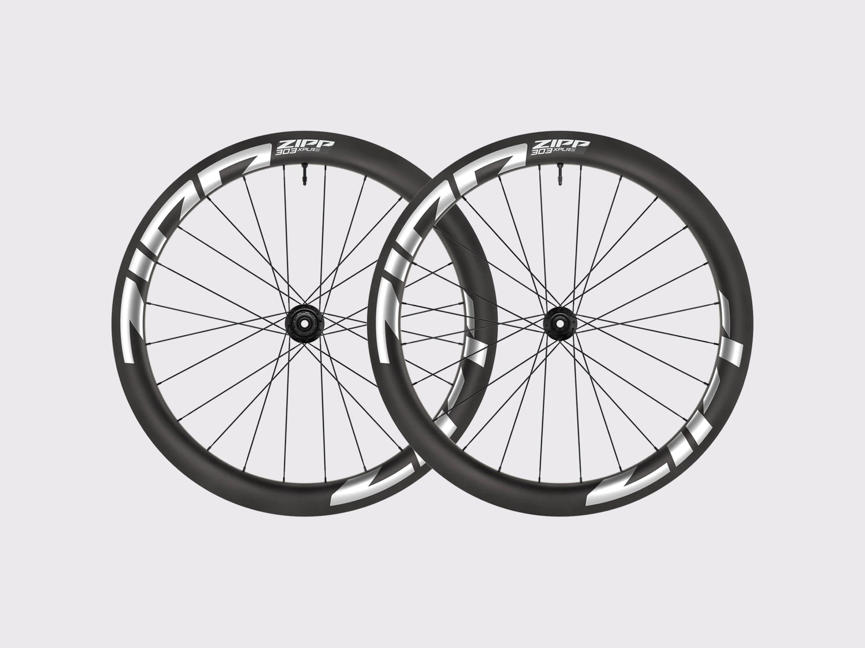 Paire de roues gravel carbone Zipp 303 XPLR S avec logos blancs. (Blanc)