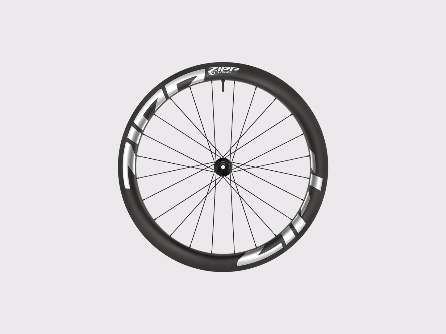 Roue avant gravel carbone Zipp 303 XPLR S profil 54 mm logos blancs. (Blanc)