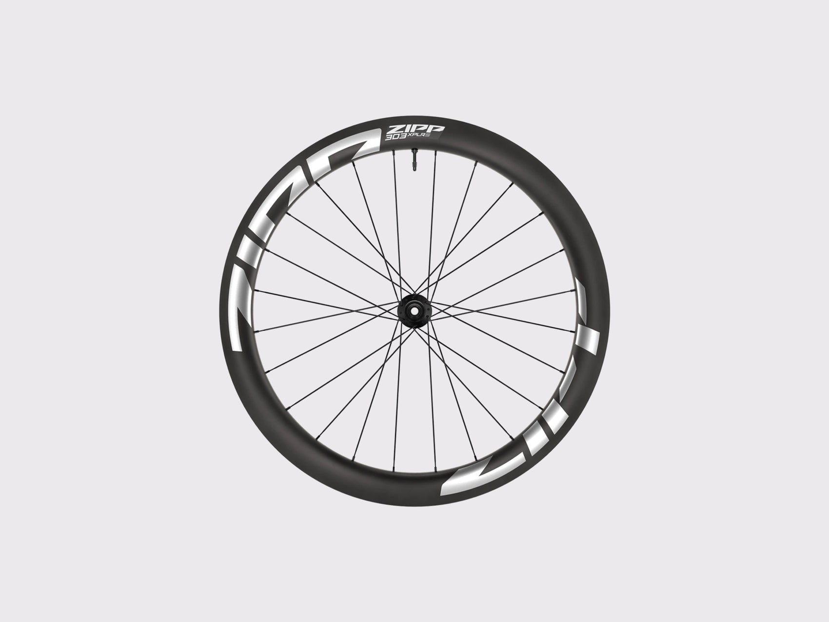 Roue avant gravel carbone Zipp 303 XPLR S profil 54 mm logos blancs. (Blanc)