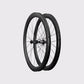 Paire de roues carbone route à disque Elitewheels Drive SL 48 mm vue en trois quarts (Noir)