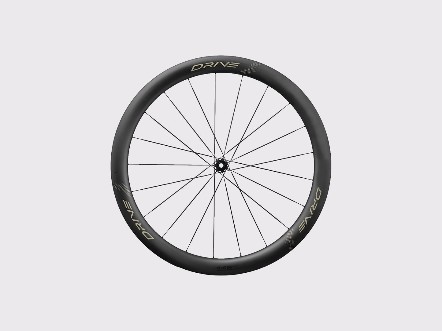 Roue avant carbone Elitewheels Drive SL 48D Disc avec rayons plats en carbone (Or)