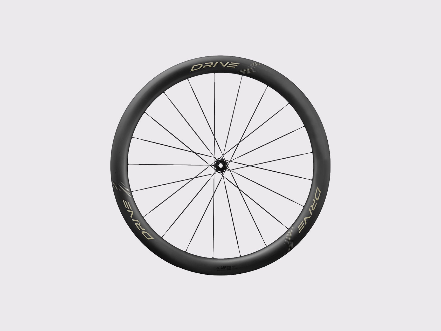 Roue avant carbone Elitewheels Drive SL 48D Disc avec rayons plats en carbone (Or)