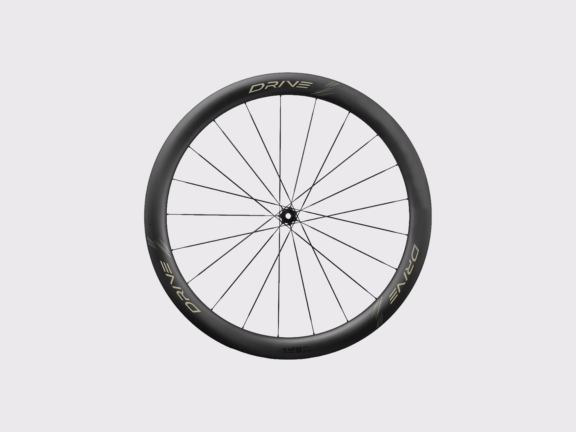 Roue avant carbone Elitewheels Drive SL 48D Disc avec rayons plats en carbone (Or)