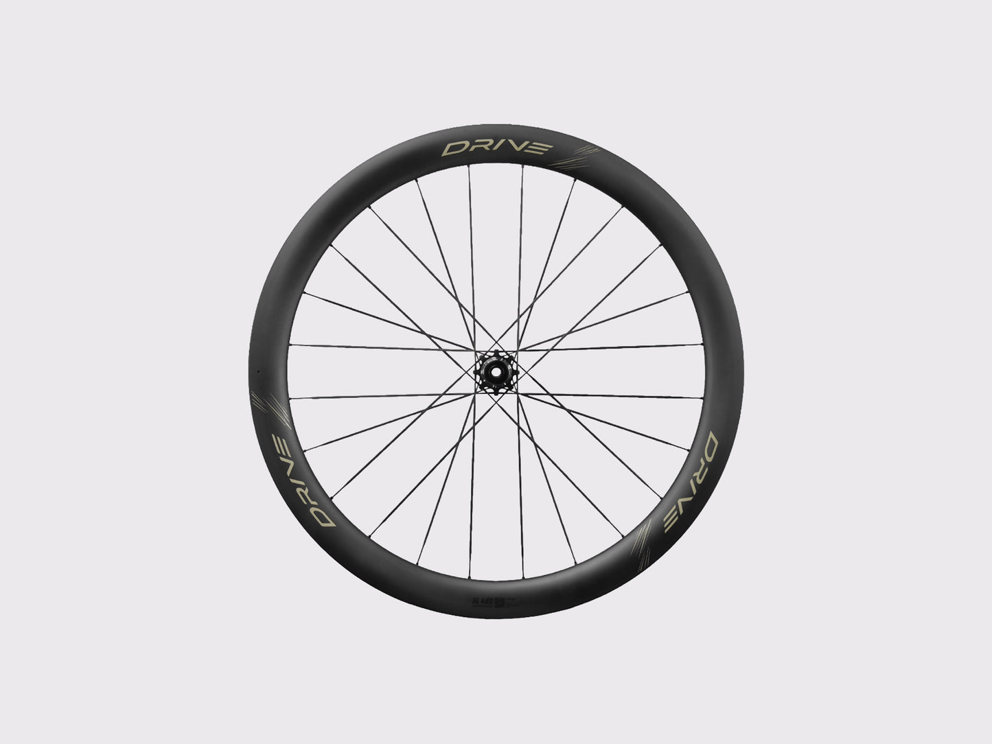 Roue arrière carbone Elitewheels Drive SL 48D Disc avec corps de roue libre titane (Or)