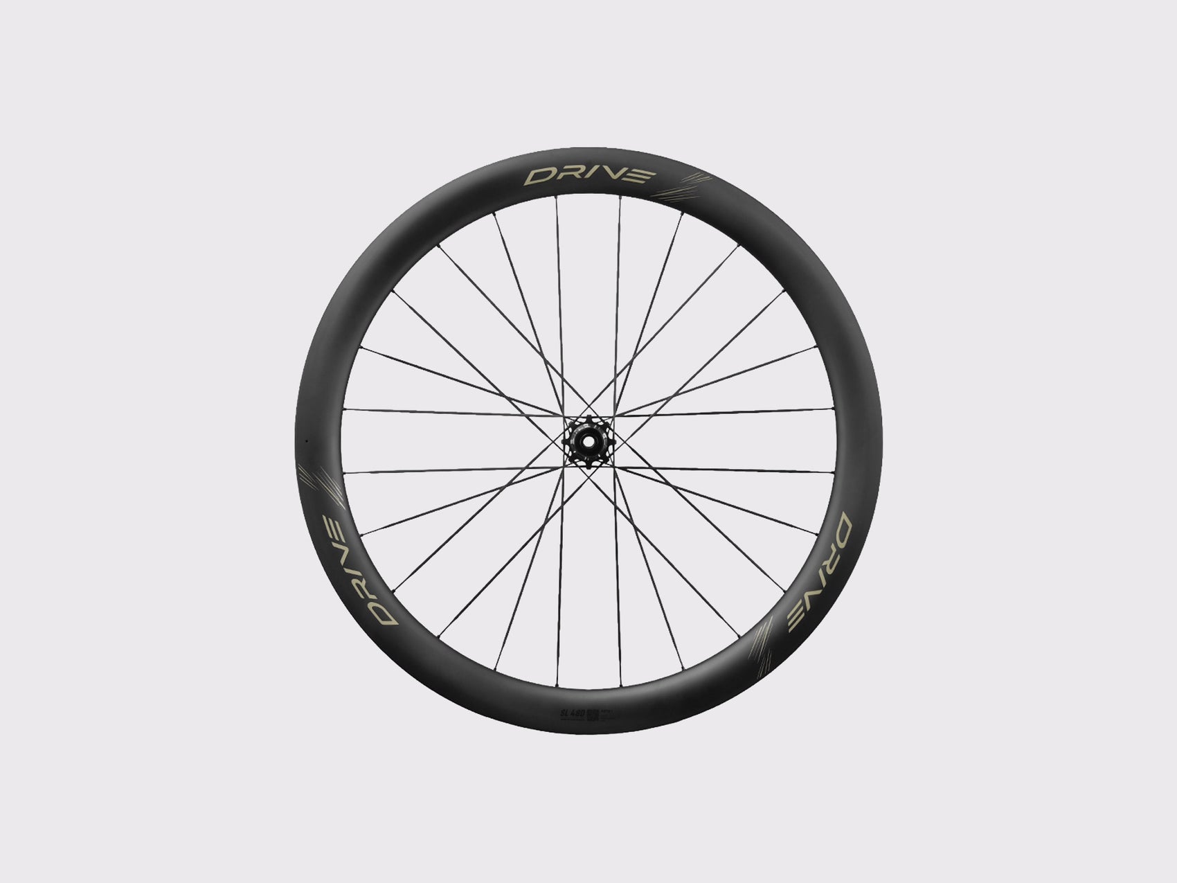 Roue arrière carbone Elitewheels Drive SL 48D Disc avec corps de roue libre titane (Or)