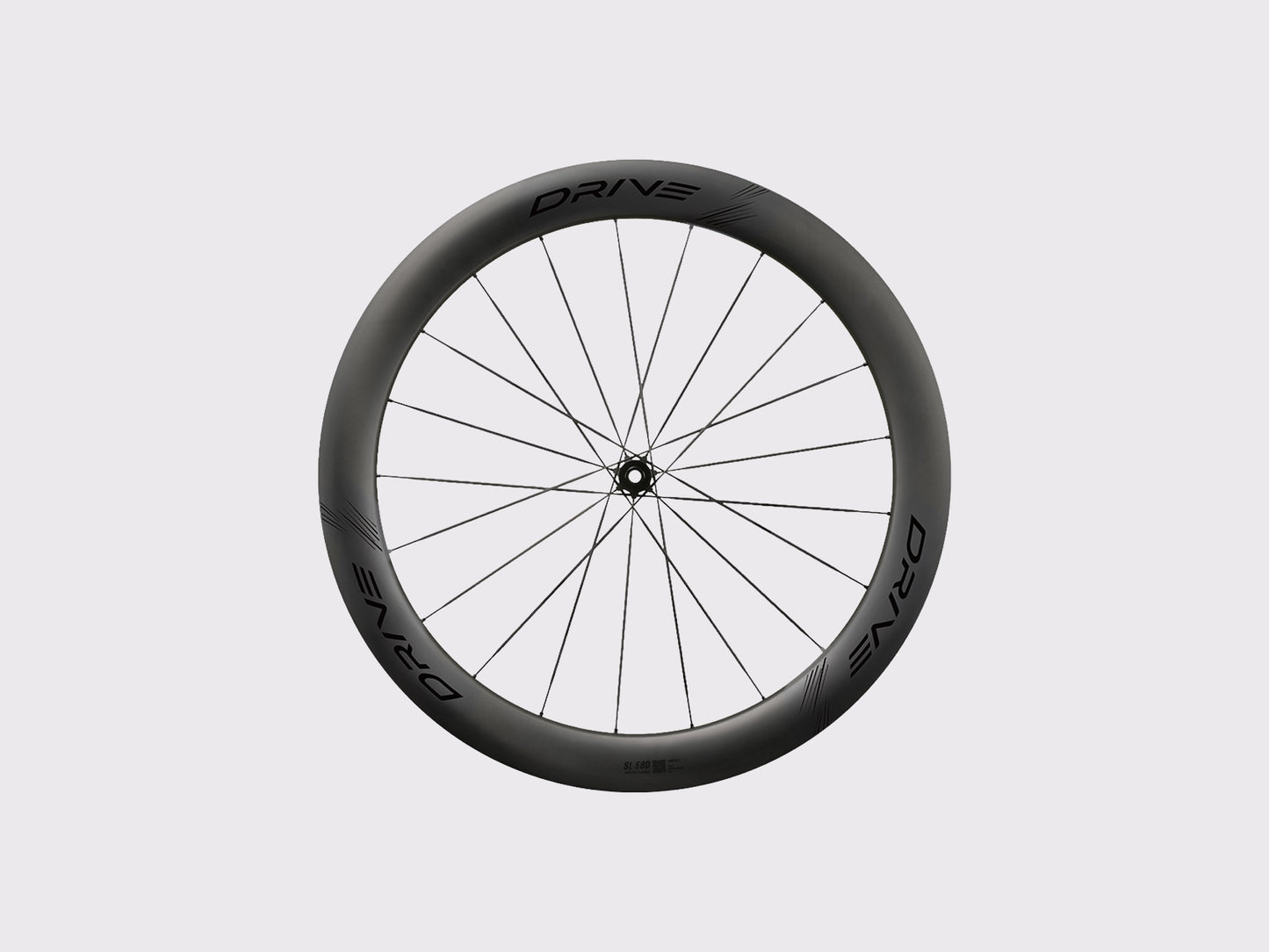 Roue avant carbone Elitewheels Drive SL 58D Disc avec rayons plats en carbone (Noir)