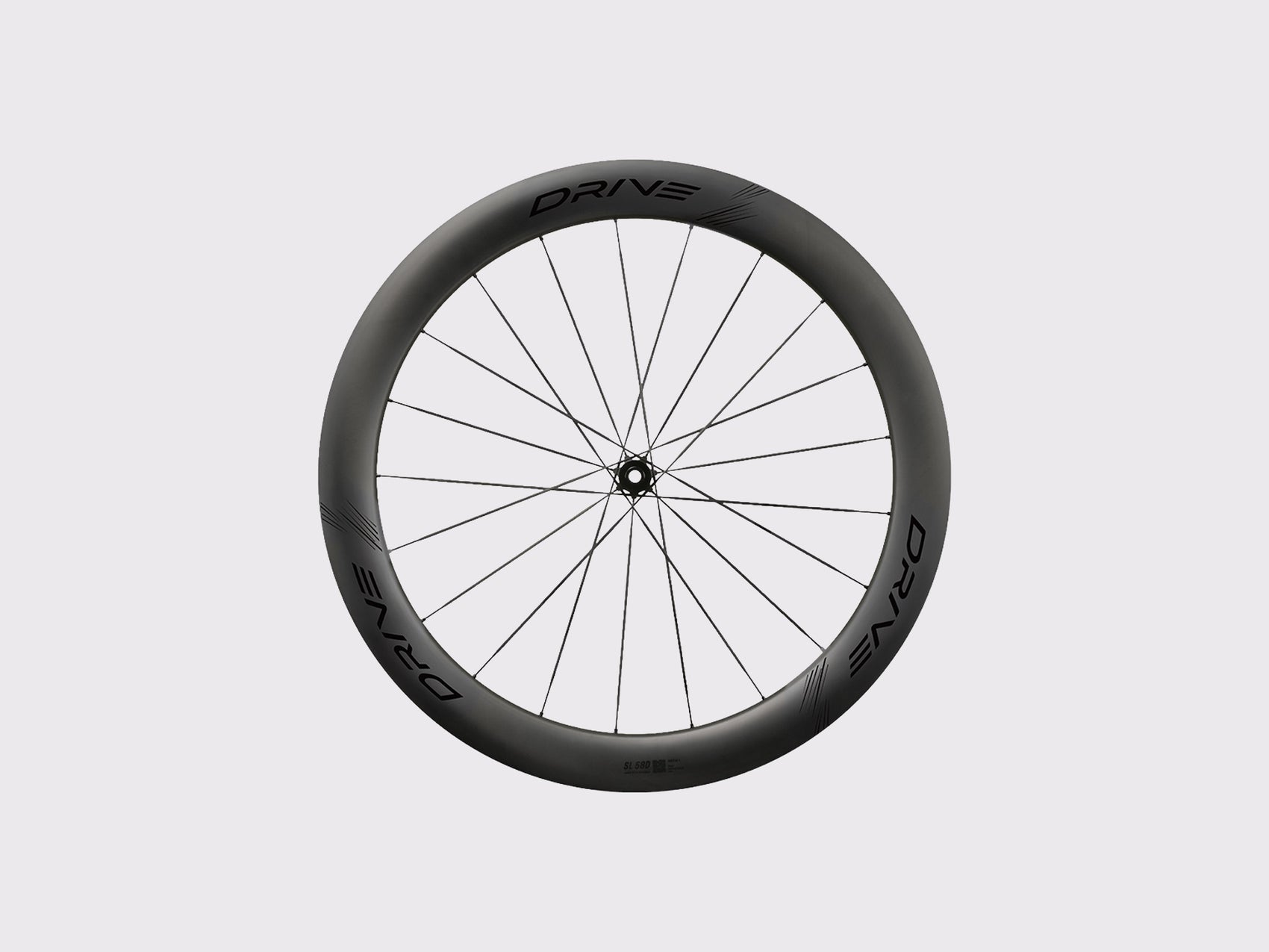 Roue avant carbone Elitewheels Drive SL 58D Disc avec rayons plats en carbone (Noir)