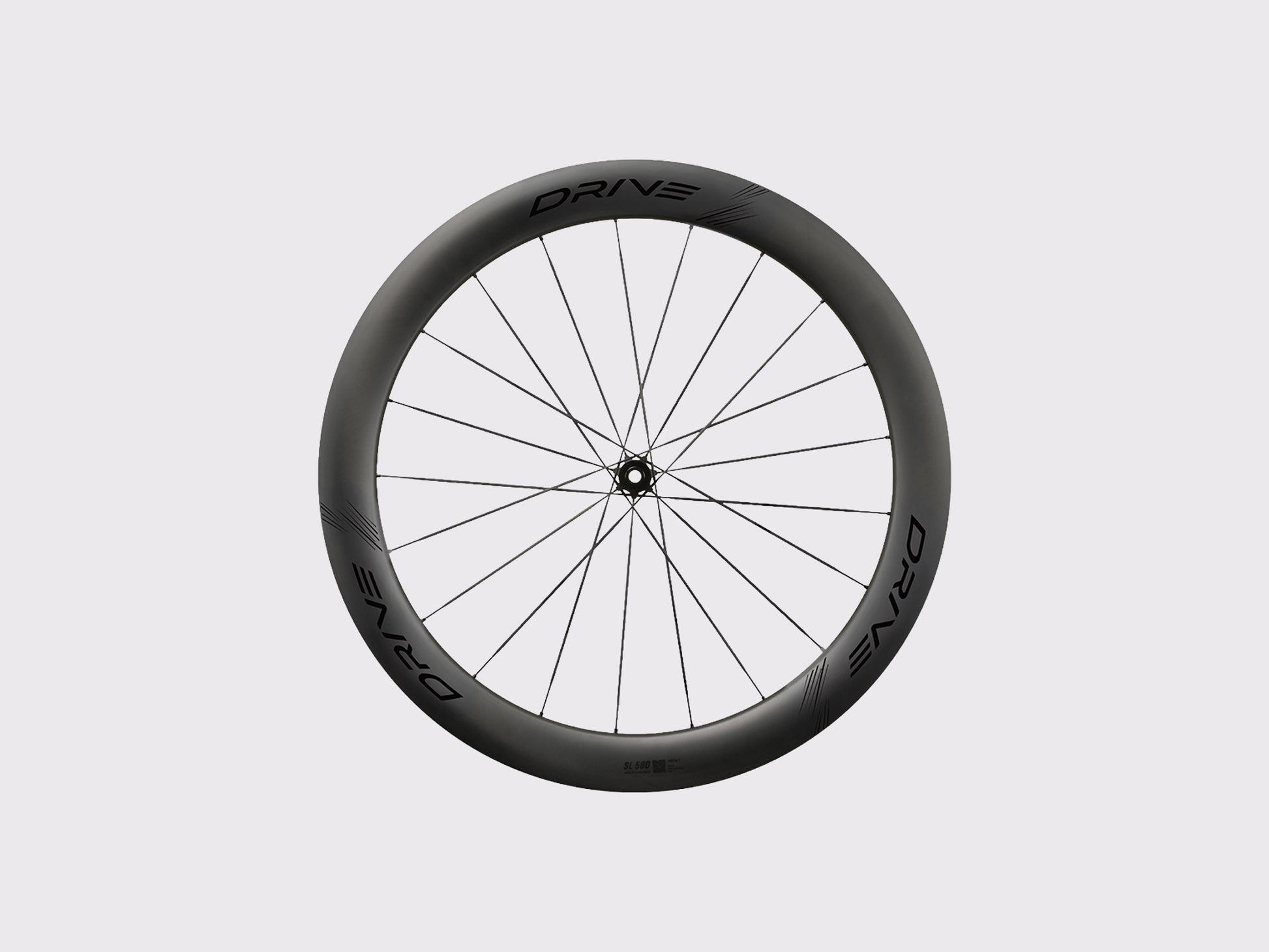 Roue avant carbone Elitewheels Drive SL 58D Disc avec rayons plats en carbone (Noir)