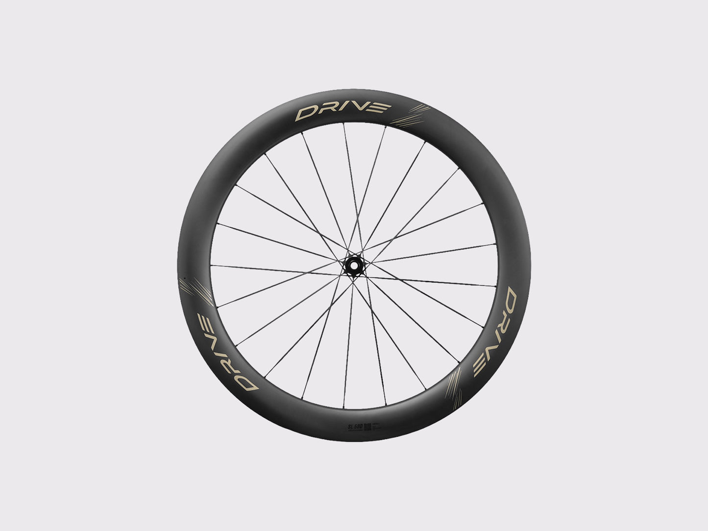 Roue avant carbone Elitewheels Drive SL 58D Disc avec rayons plats en carbone (Or)