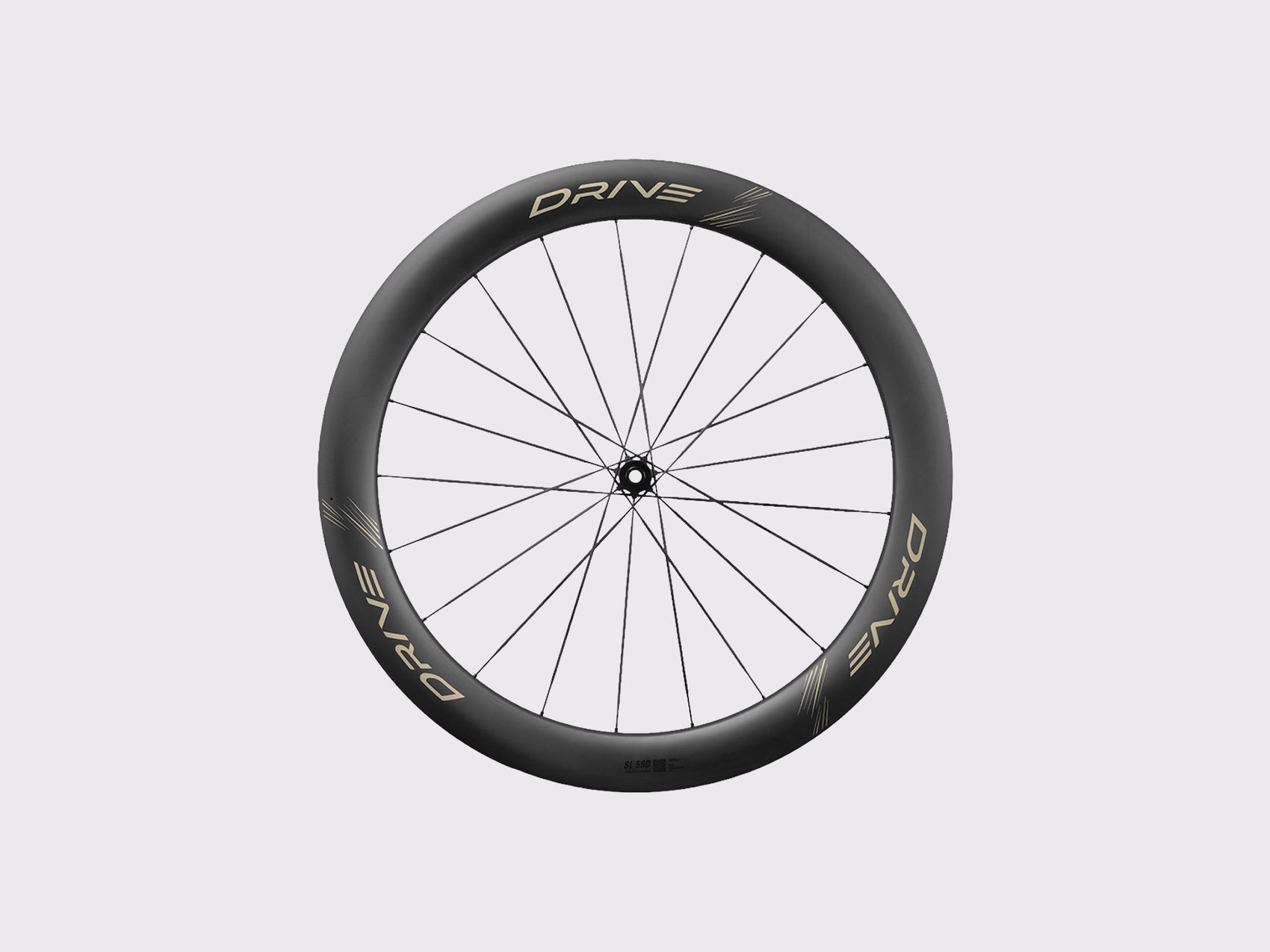 Roue avant carbone Elitewheels Drive SL 58D Disc avec rayons plats en carbone (Or)