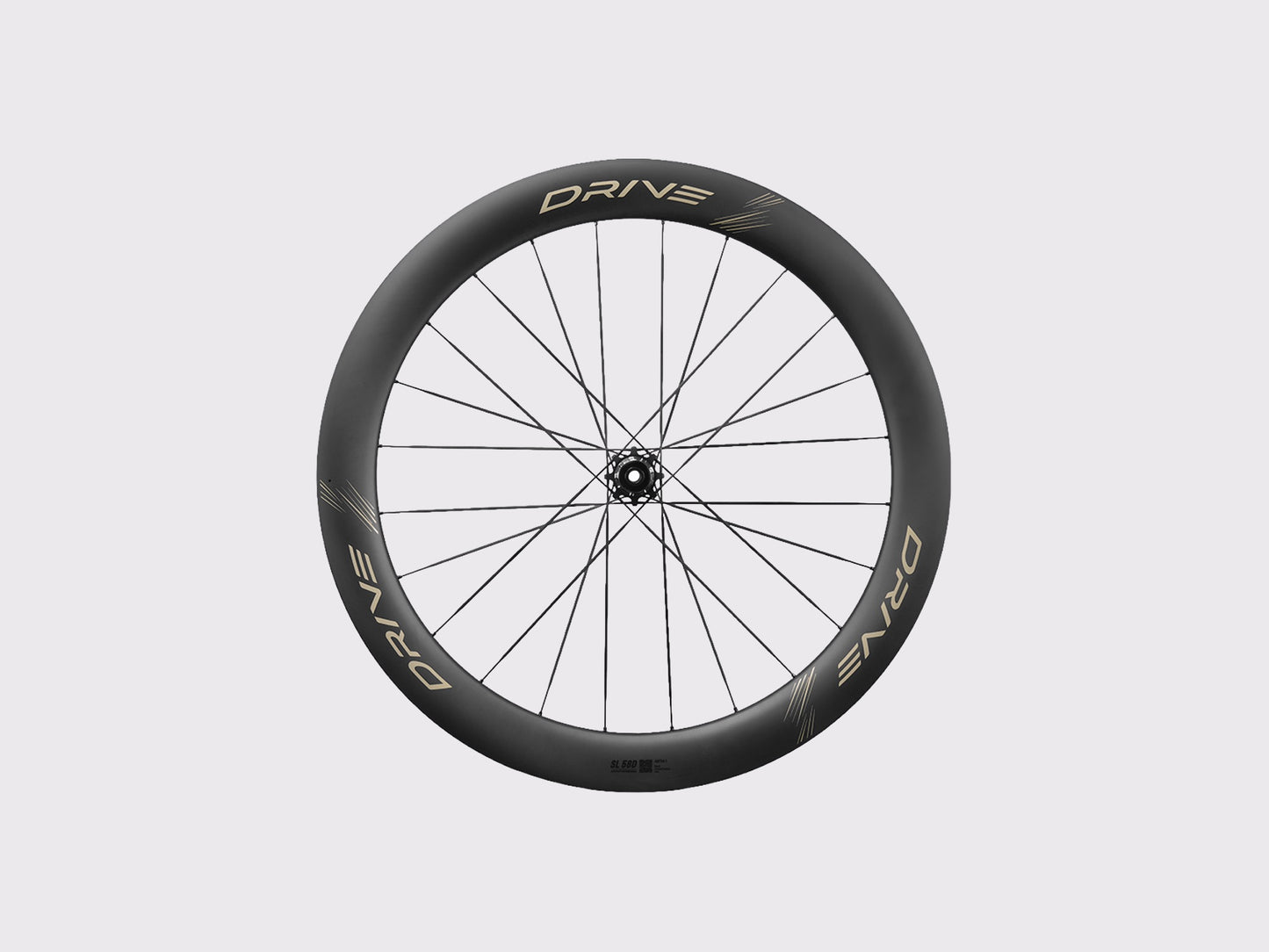 Roue arrière carbone Elitewheels Drive SL 58D Disc avec corps de roue libre titane (Or)