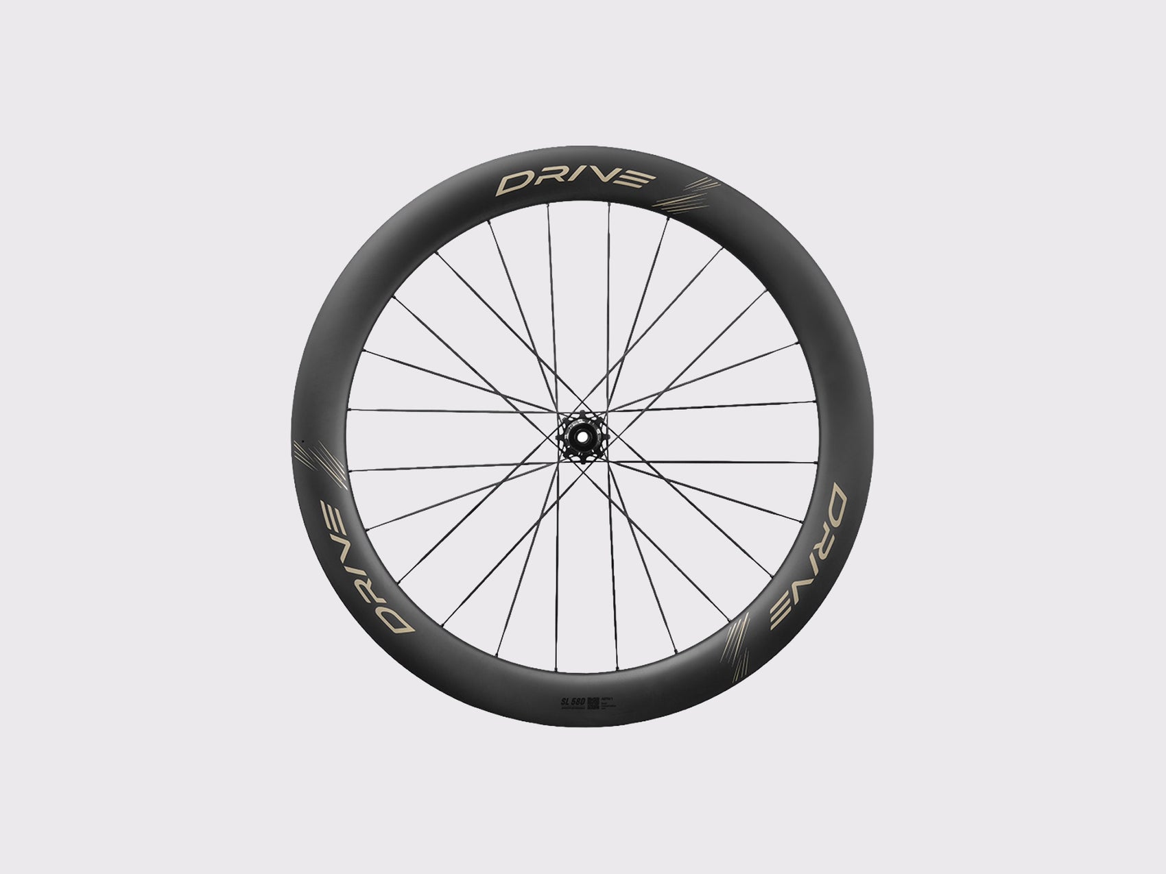 Roue arrière carbone Elitewheels Drive SL 58D Disc avec corps de roue libre titane (Or)